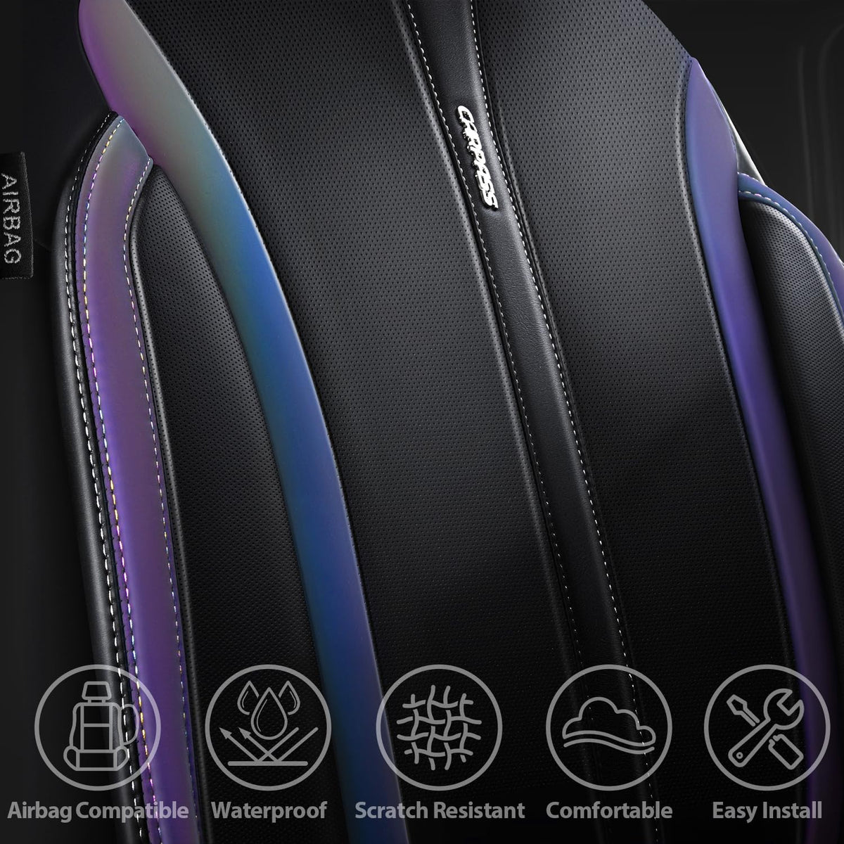 CAR PASS rear bench cover scaled to show universal five-seat fit