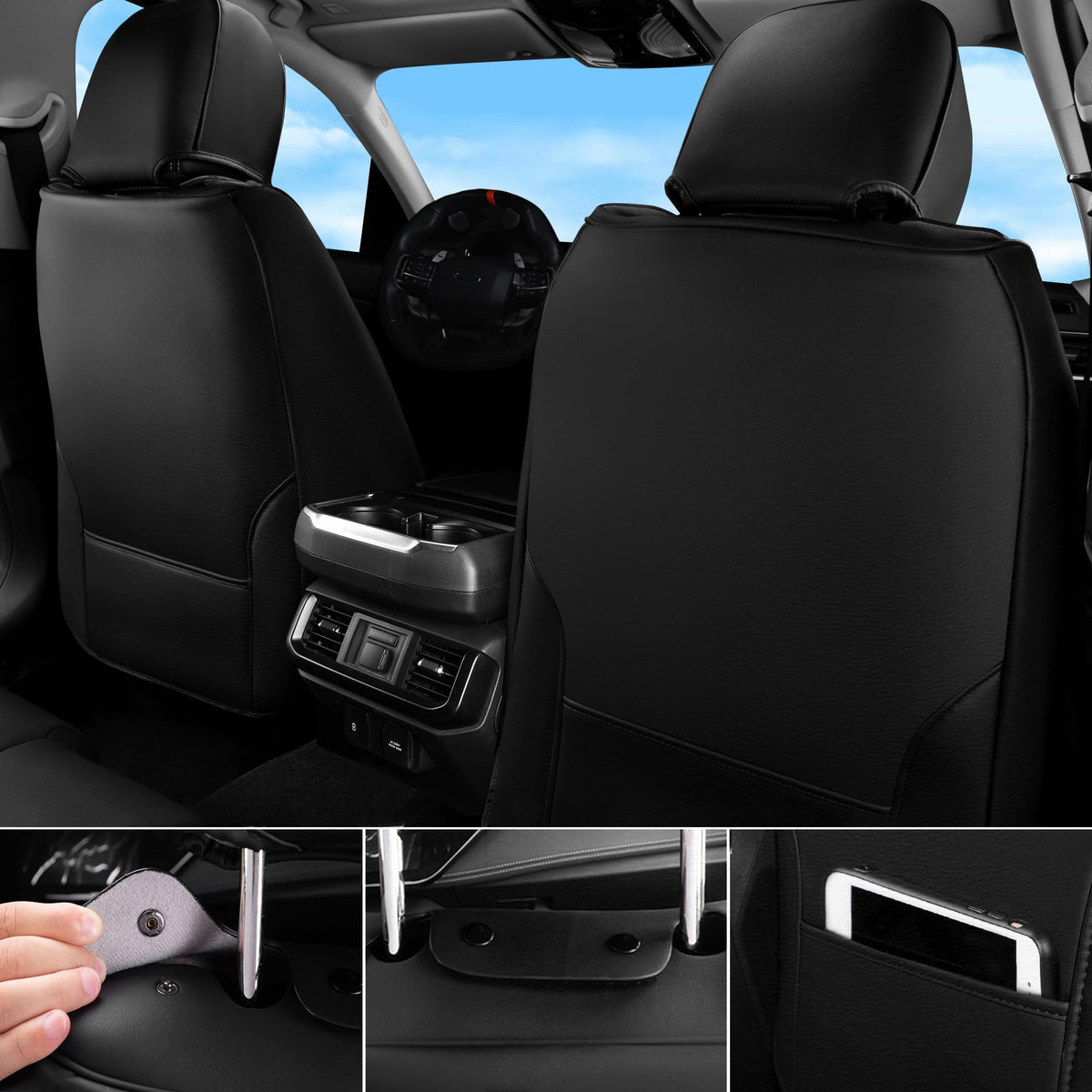 CAR PASS rear seat installed demonstrating full coverage and anti-slip security