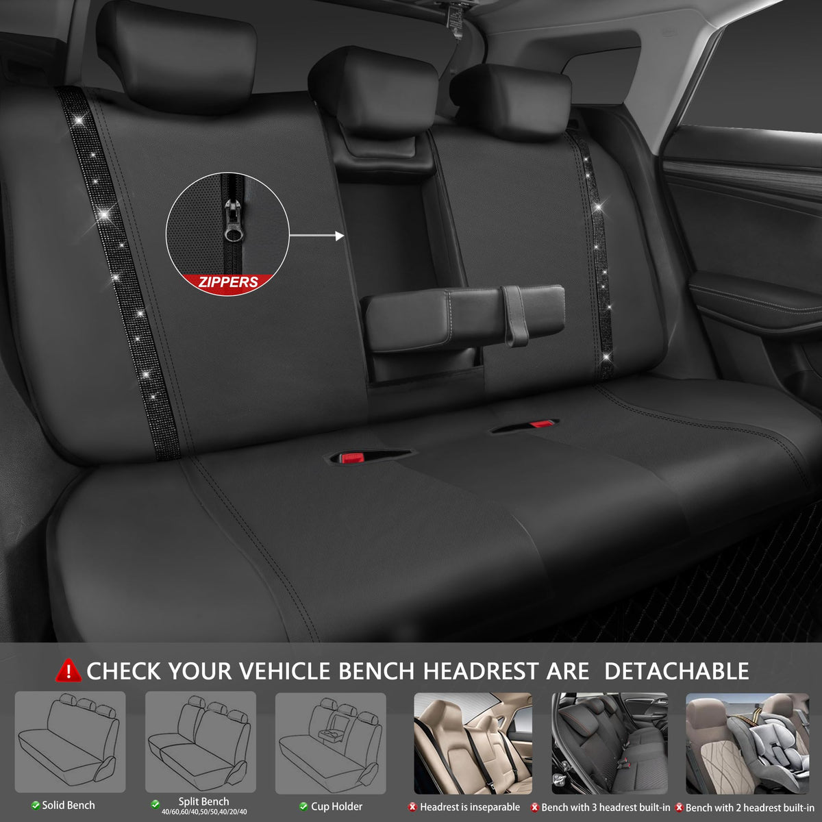 CAR PASS removable headrests displayed for easy installation and versatility