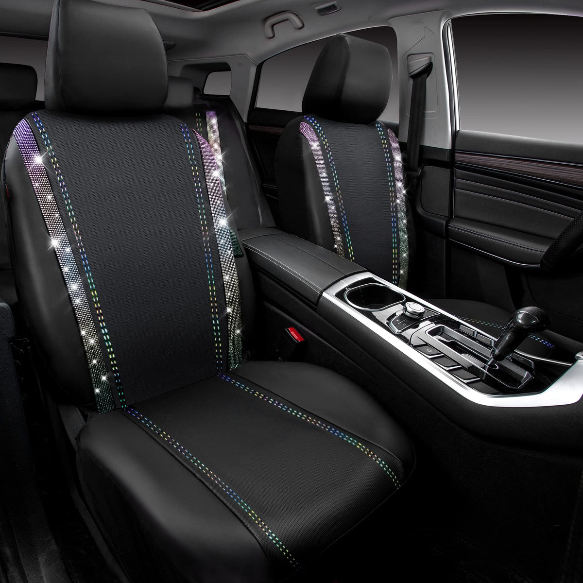 CAR PASS rhinestone closeup highlighting secure crystals and sparkle