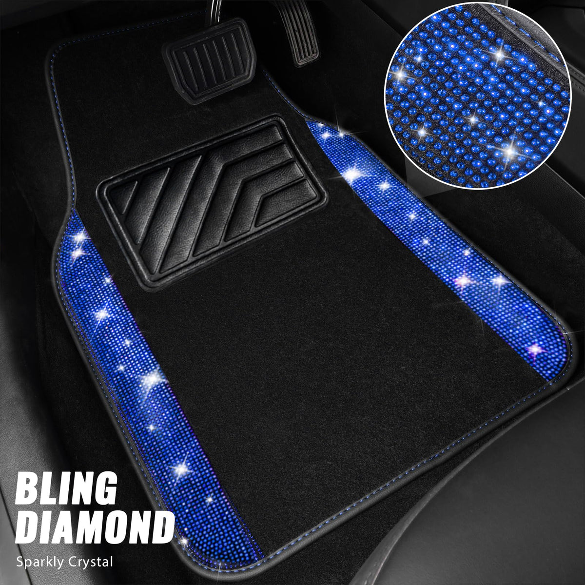 CAR PASS rhinestone closeup highlighting glitter detail and decorative appeal