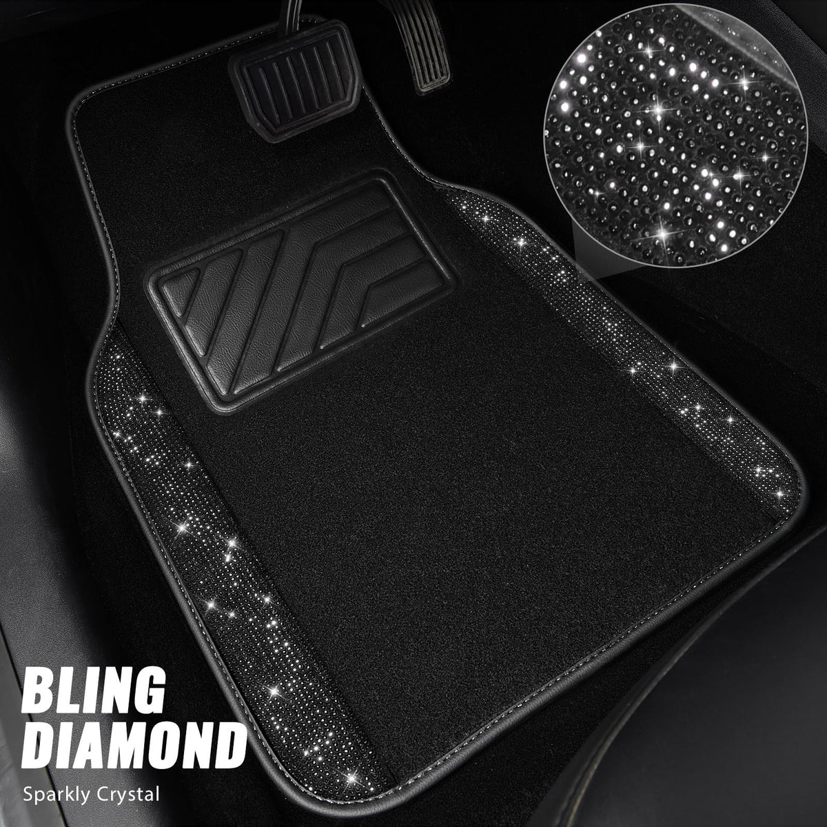 CAR PASS rhinestone close-up highlighting durable sparkle and aesthetic boost