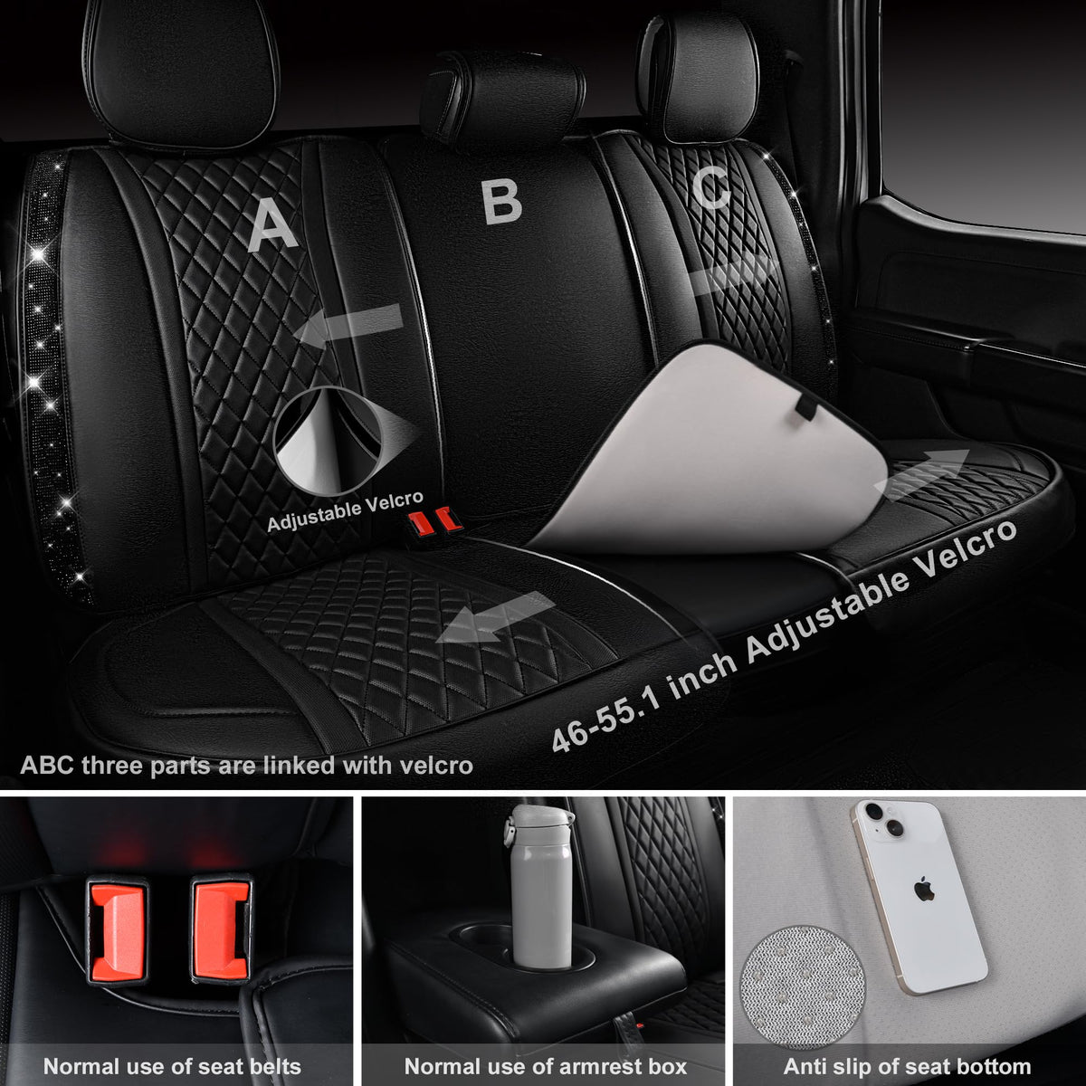 CAR PASS sparkling rhinestone detail emphasizing glamorous look and accent shine