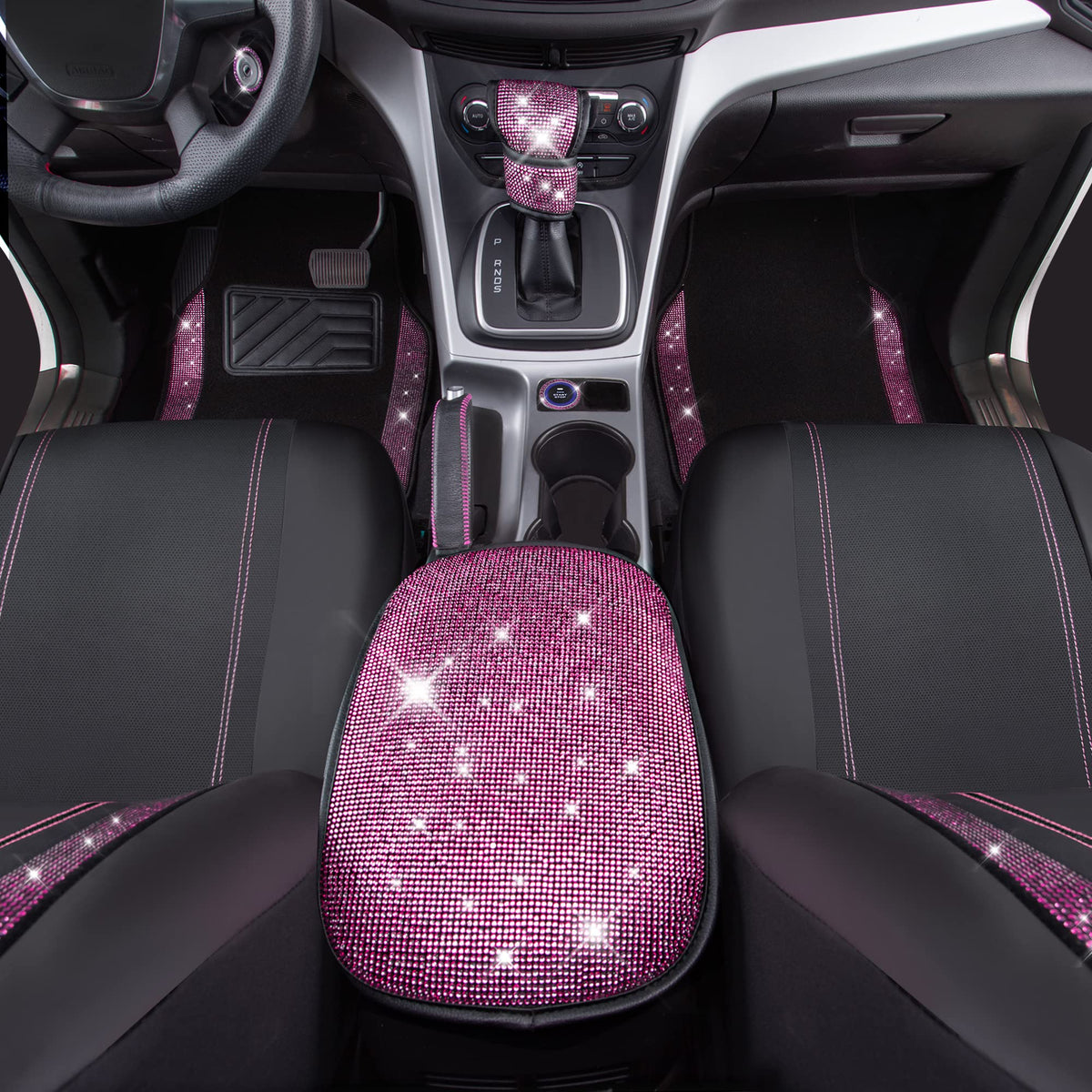 CAR PASS rhinestone gear shift cover highlighting decorative detail and tactile grip