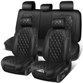 CAR PASS seat cover in a sedan interior showing universal fit and scale