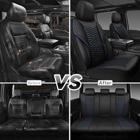 CAR PASS seat cover next to ruler showing universal fit sizing guidance