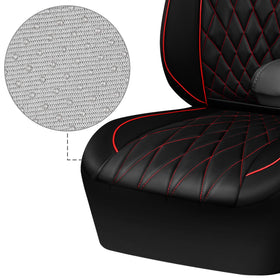 CAR PASS seat cover beside measuring tape showing universal fit guidance