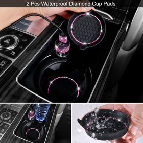 CAR PASS seat back hooks and glasses holder mounted showing tidy storage with sparkle