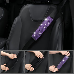 CAR PASS seat belt cushion display demonstrating comfort and visible style