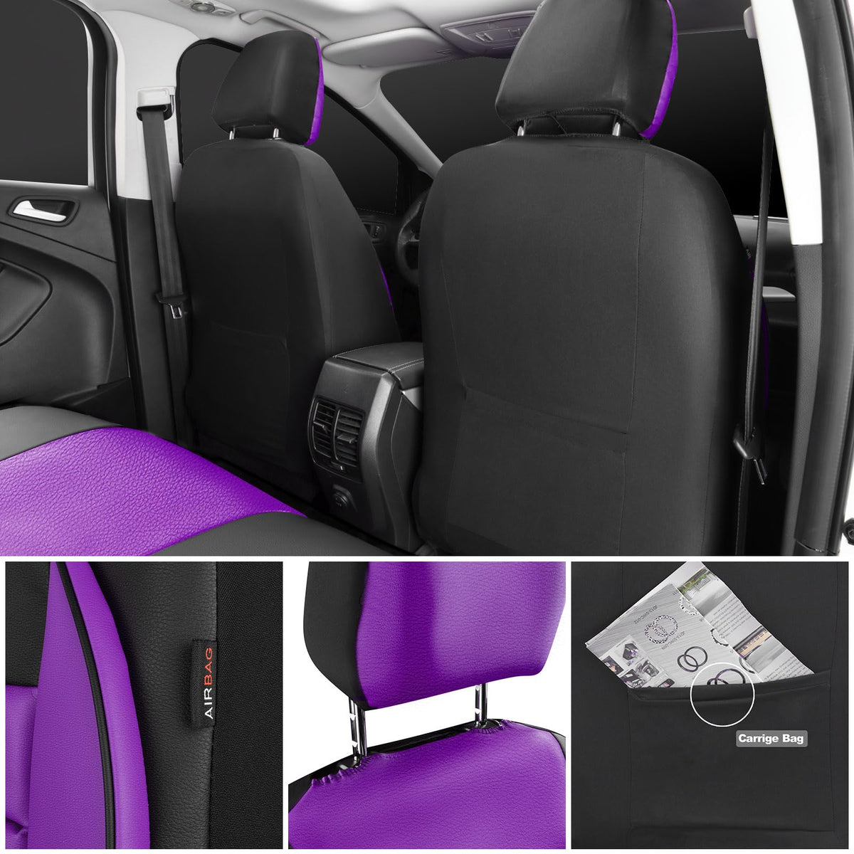 CAR PASS bottom strap detail showing secure fastenings for a snug fit and reduced slipping