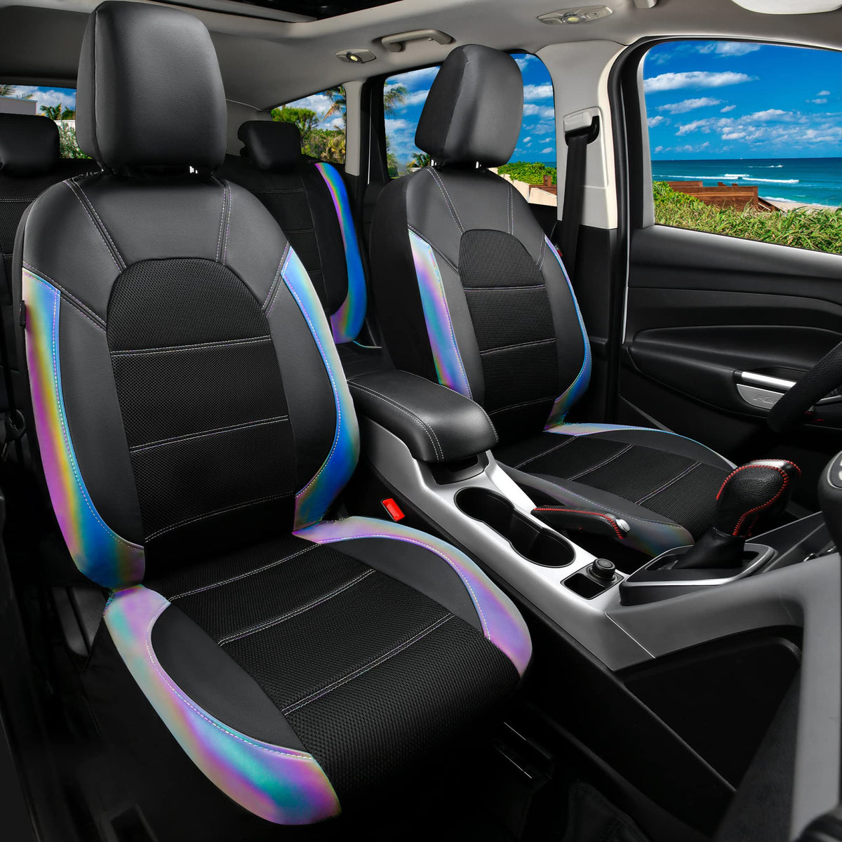CAR PASS headrest and airbag opening highlighting safety-compatible design