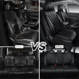CAR PASS seat covers with a dog on the rear seat illustrating pet protection and spill resistance