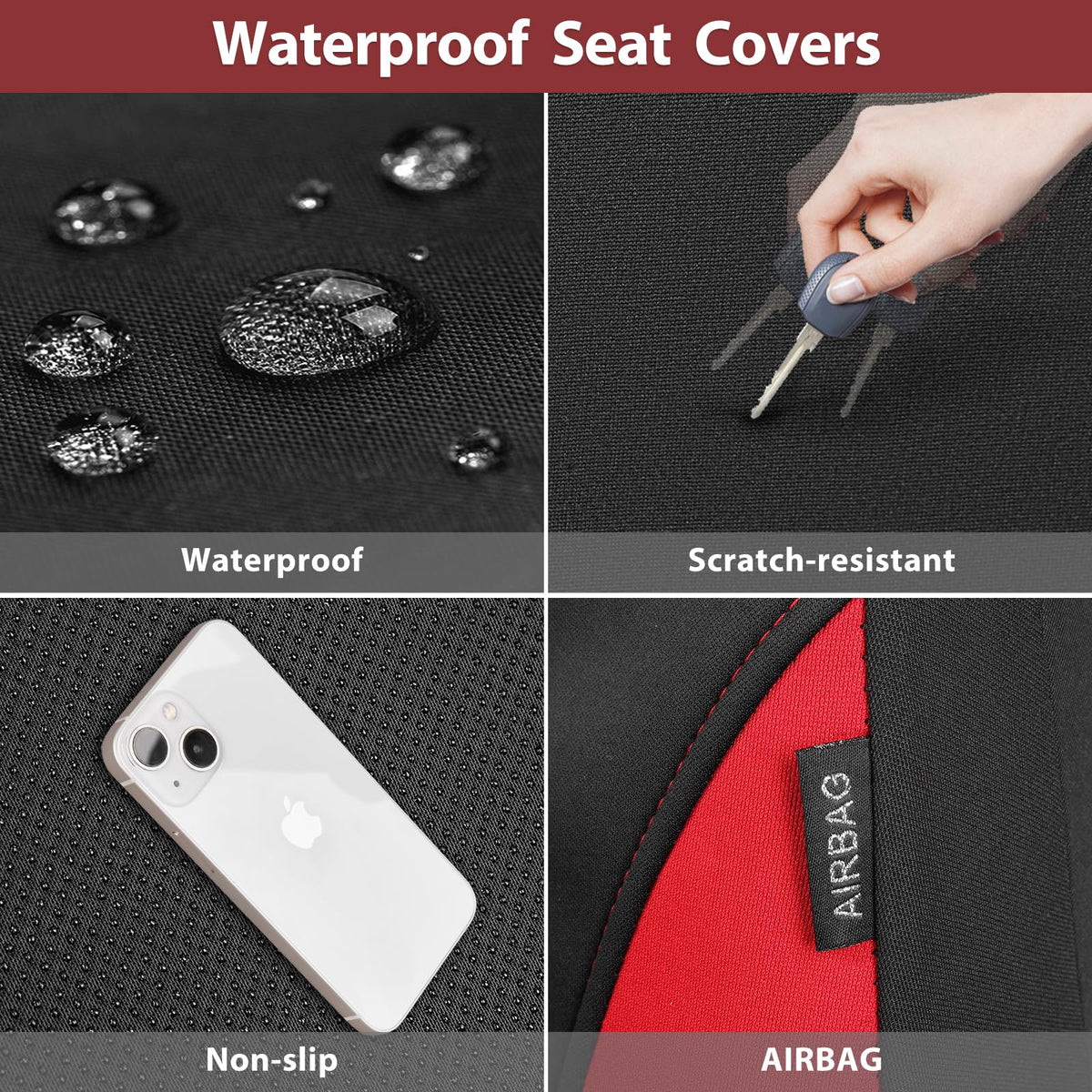 CAR PASS front seat cover with dog demonstrating durable pet protection