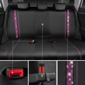 CAR PASS seat in use with handbag illustrating daily durability