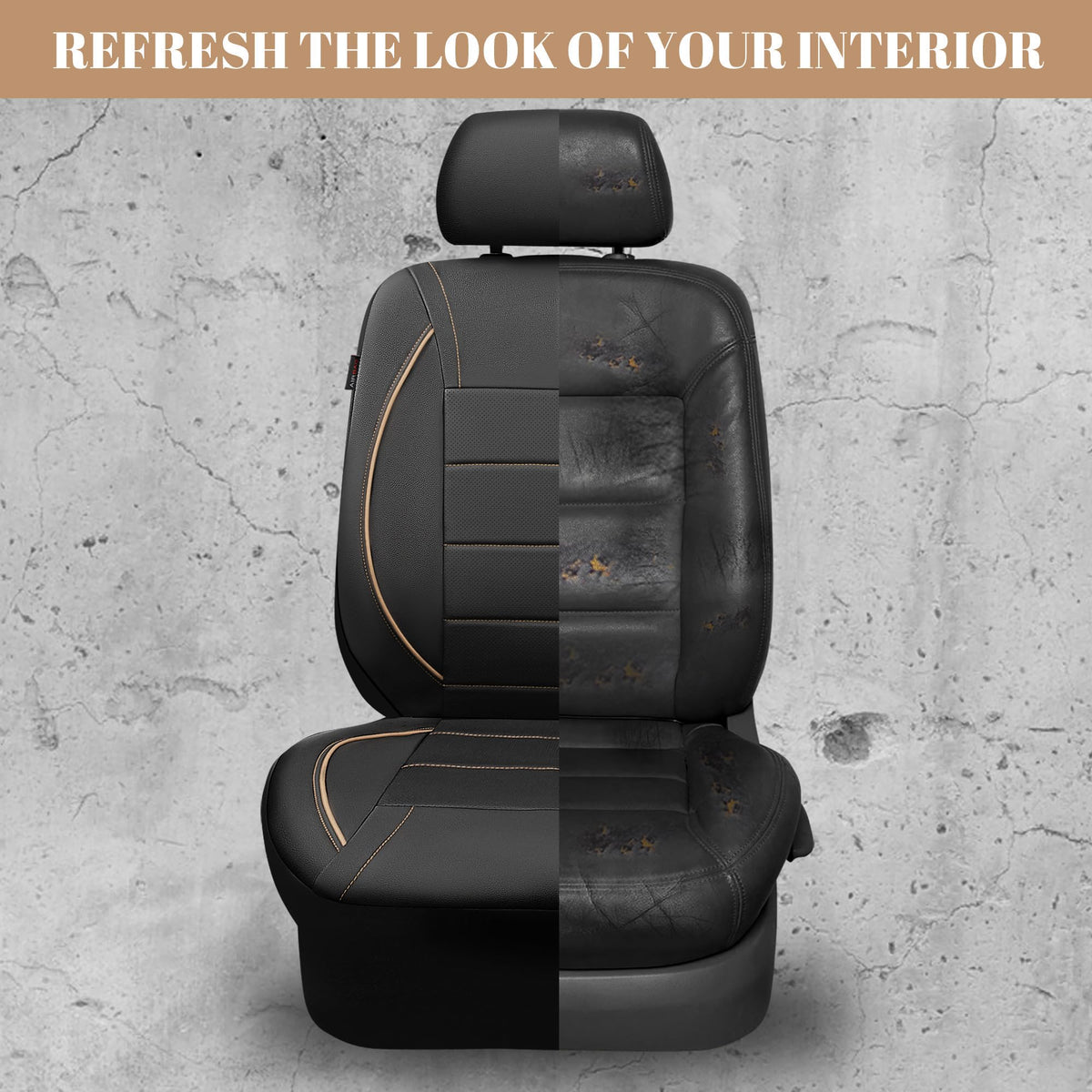 CAR PASS seat covers in vehicle lifestyle scene conveys refined interior