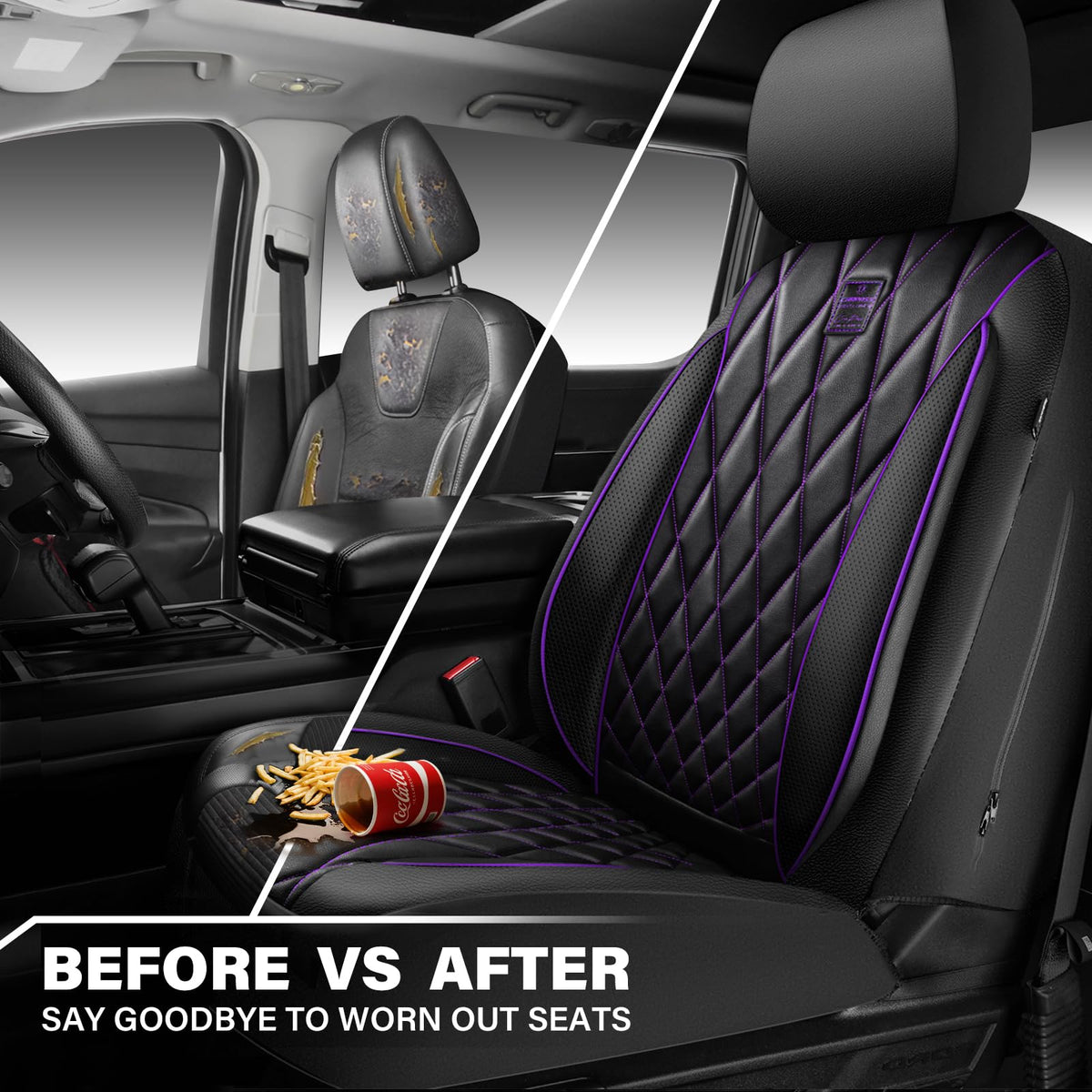 CAR PASS seat covers installed in vehicle showcasing comfortable lifestyle upgrade