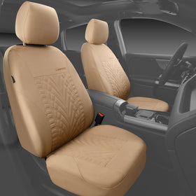 CAR PASS seat cover shown next to ruler for size comparison and universal fit