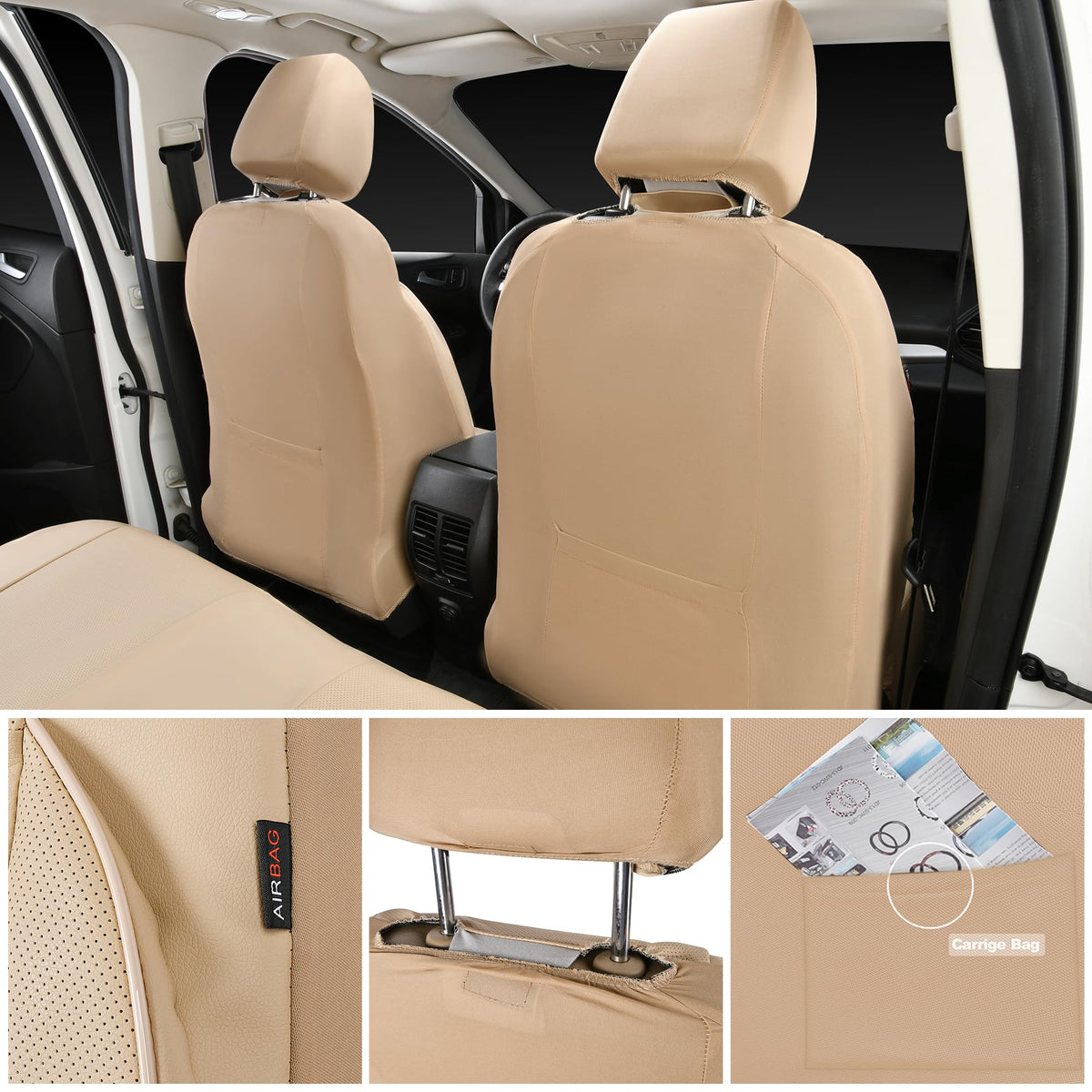 CAR PASS seat side airbag seam detail ensuring compatibility and safety