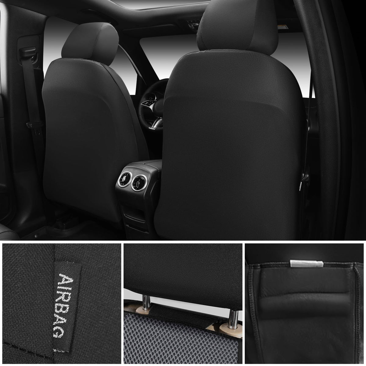 CAR PASS detailed cutout for seatbelt and airbag preserving safety functions