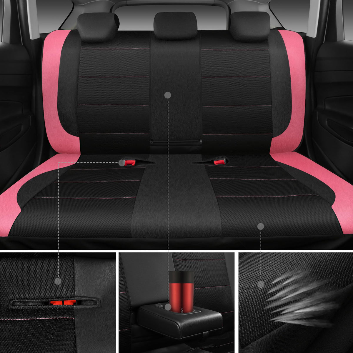 CAR PASS airbag seam detail demonstrating patented compatibility and safety preservation