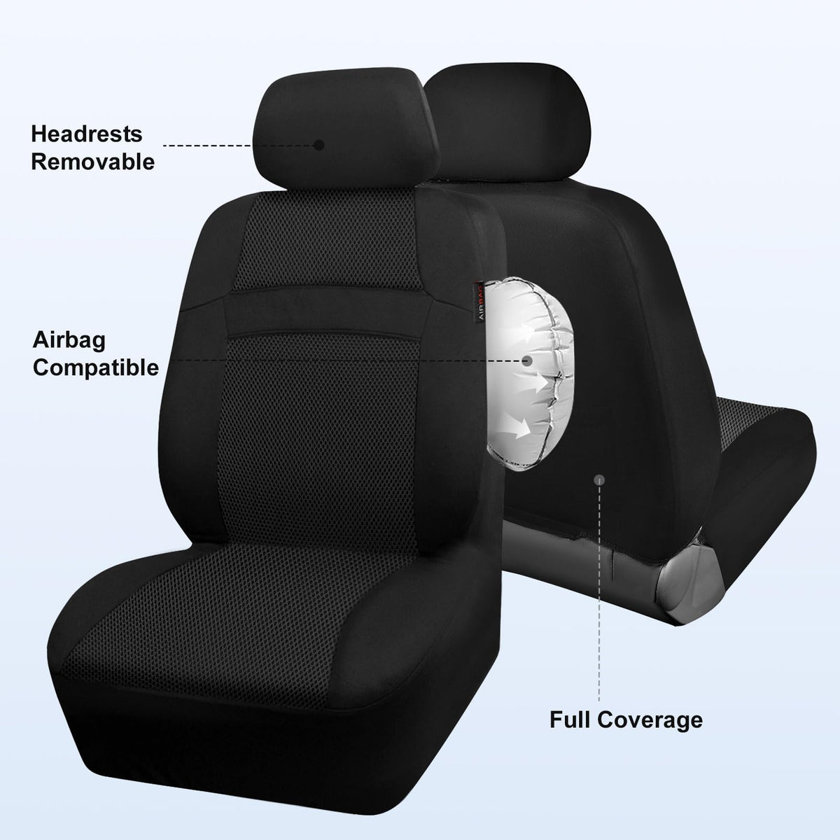 CAR PASS detailed seam designed to allow side airbag deployment for safety