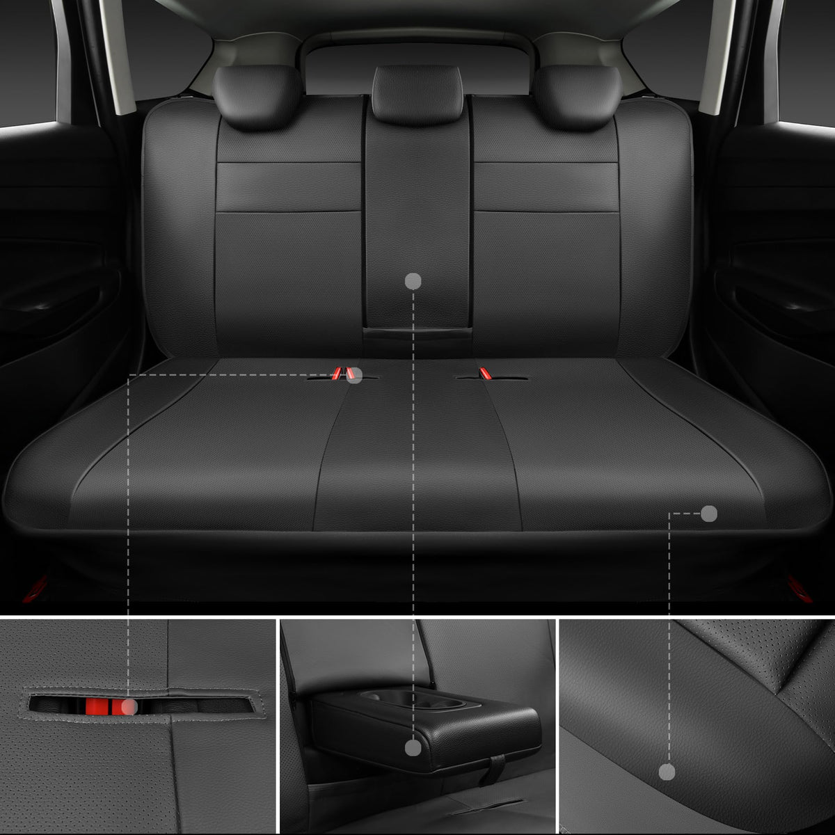 CAR PASS airbag stitching closeup demonstrating safety-compatible design