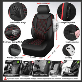 CAR PASS airbag-compatible stitch detail showing safety-friendly deployment allowance