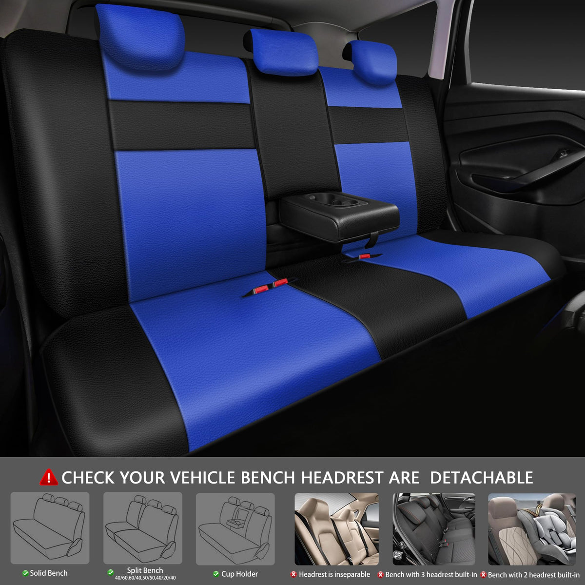 CAR PASS side airbag stitching detail demonstrating safe airbag compatibility