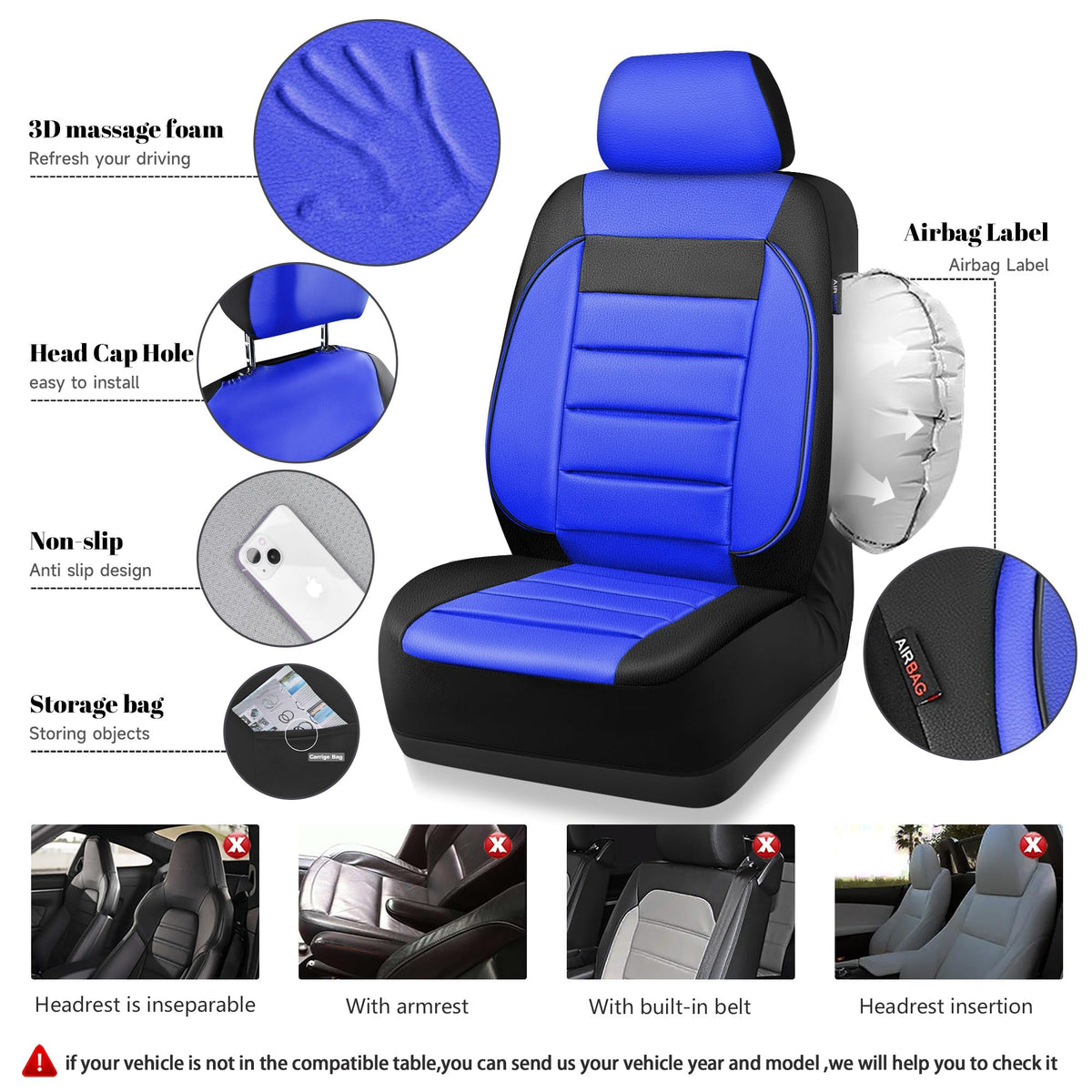 CAR PASS side stitching for airbag compatibility ensuring safety preservation