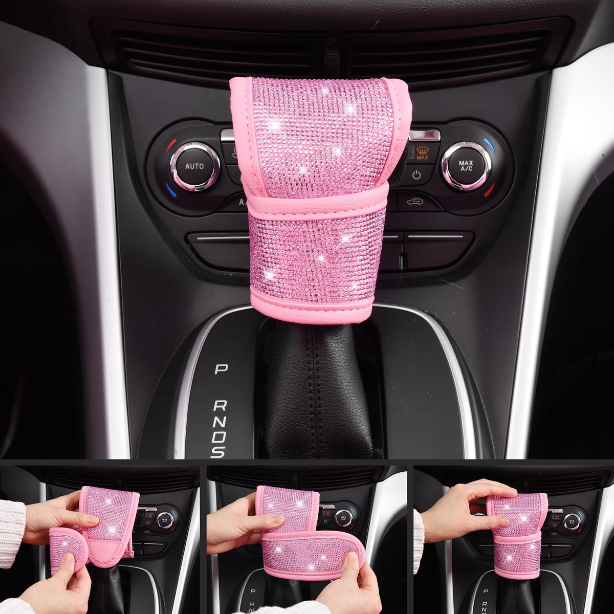 CAR PASS pink silicone coasters in cup holder preventing spills and dirt