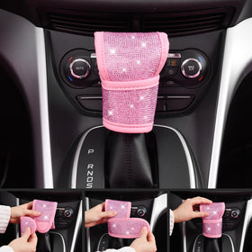 CAR PASS pink silicone coasters in cup holder preventing spills and dirt