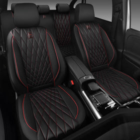 CAR PASS seat cover beside ruler showing size and universal fit comparison benefit