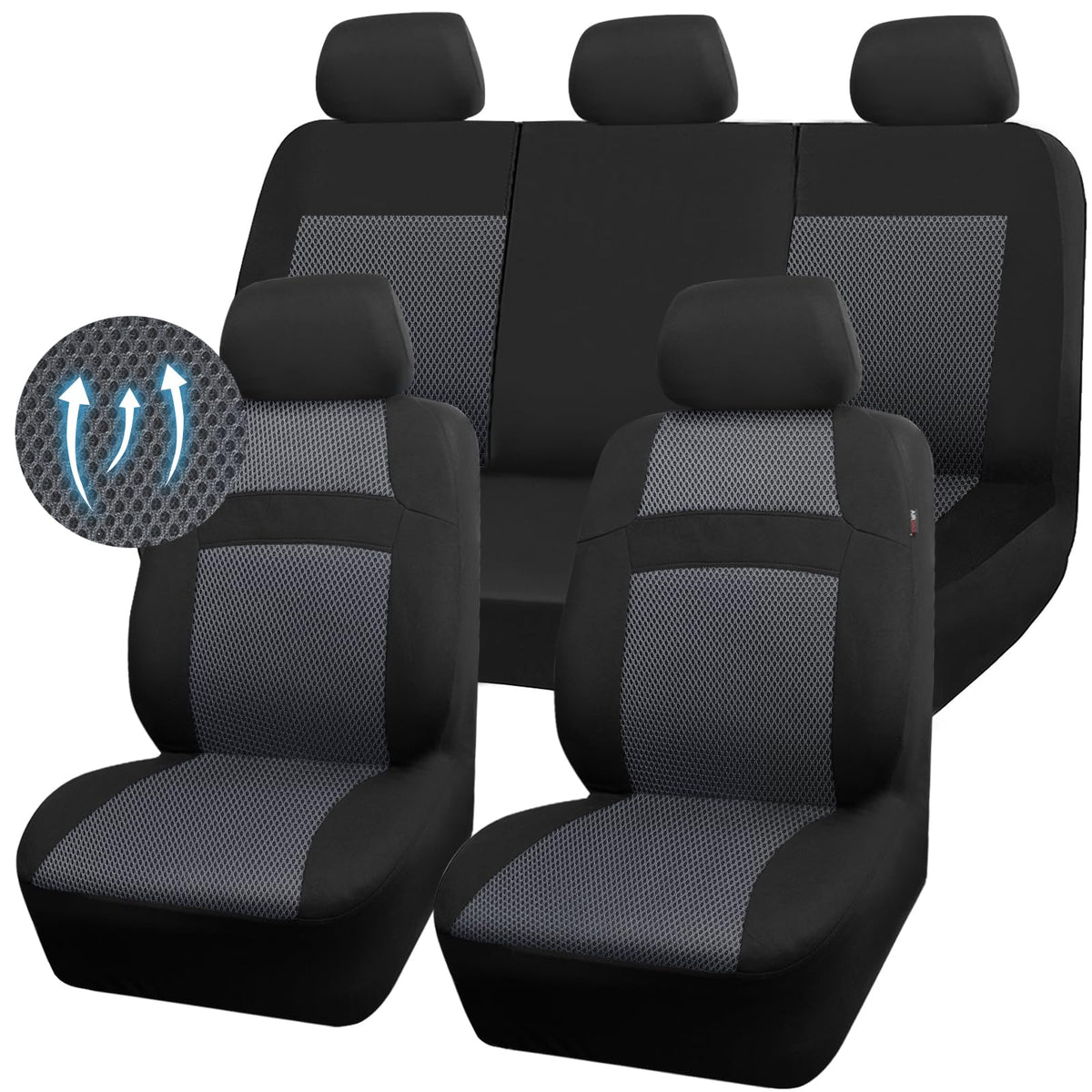 CAR PASS cover on sedan seat showing scale and accurate universal fit