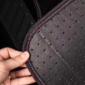 CAR PASS mat beside foot to show scale and fit in vehicle