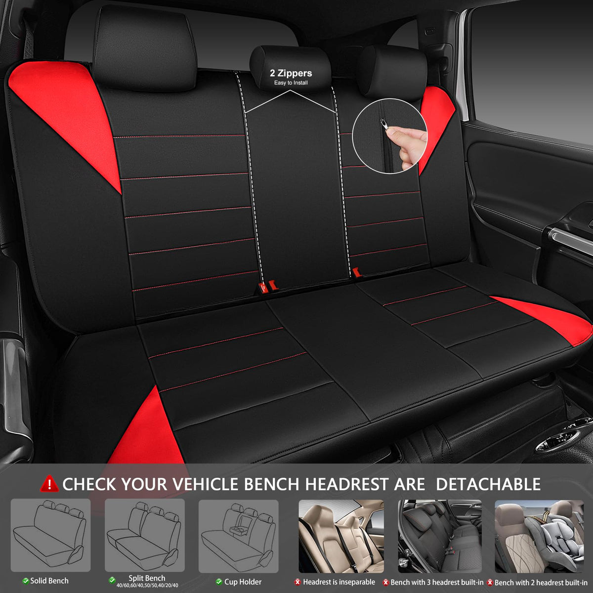 CAR PASS size comparison with headrest and hand showing universal fit scale