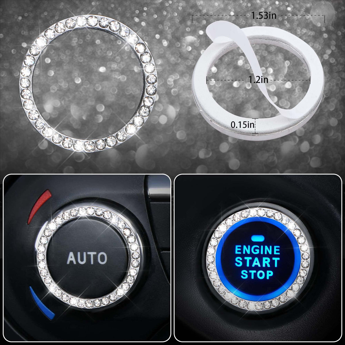 CAR PASS scale photo with hand showing steering wheel cover measurement fit