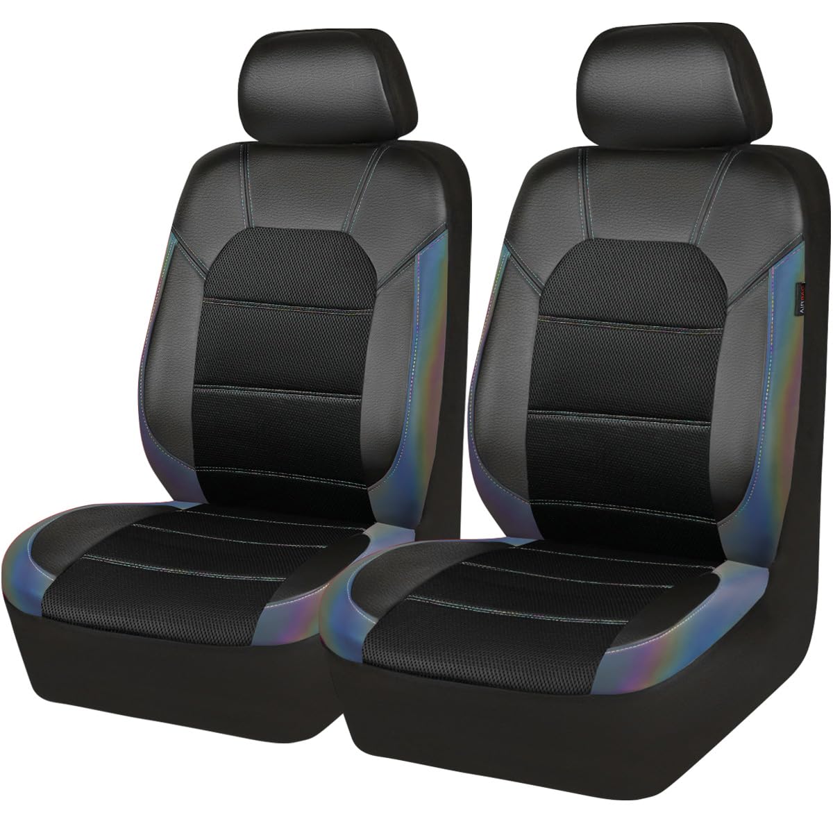 CAR PASS seat cover with measuring tape showing universal-fit sizing benefit