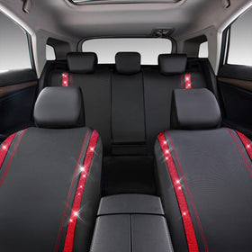CAR PASS seat covers beside a person showing scale and full coverage
