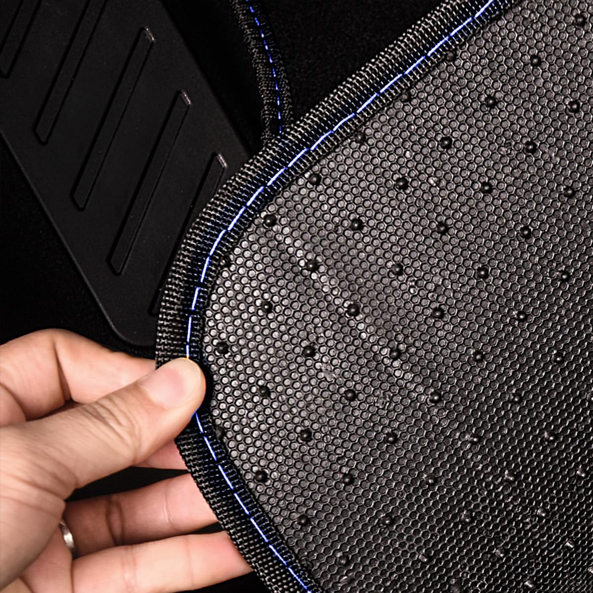 CAR PASS mat beside ruler showing universal-fit scale for many vehicle types