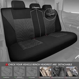 CAR PASS split bench zipper access showing fold-down convenience