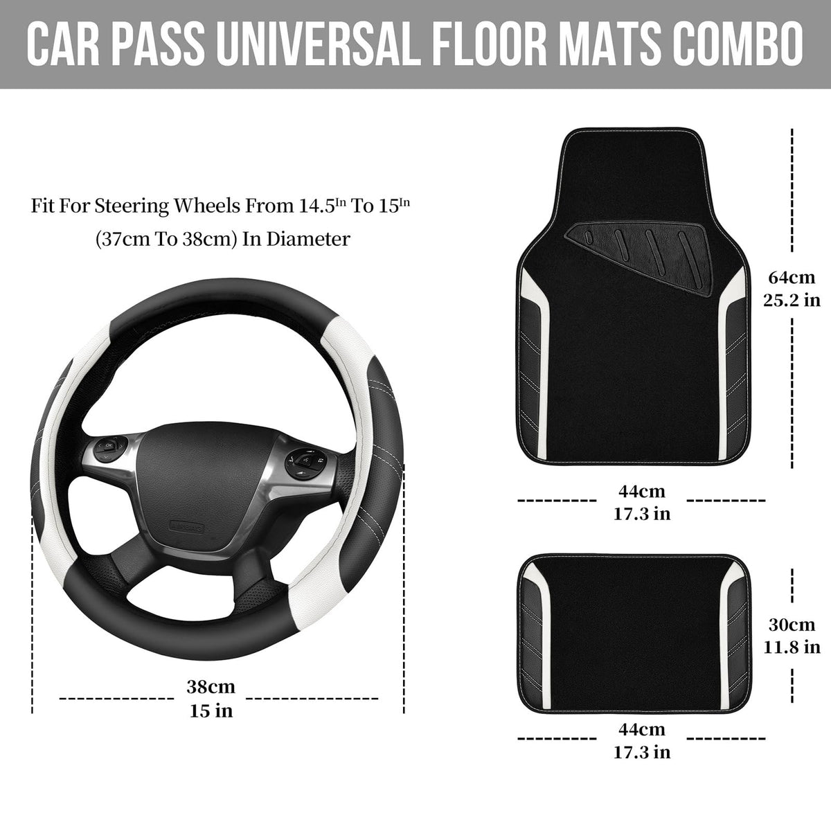 CAR PASS steering cover close-up microfiber texture for improved grip