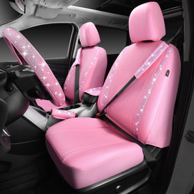 CAR PASS sparkling 15-inch steering wheel cover close-up adds focal glamour