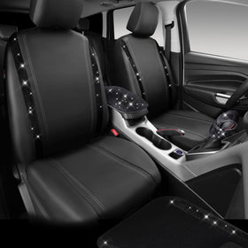 CAR PASS steering wheel cover closeup highlighting sparkling trim and improved grip