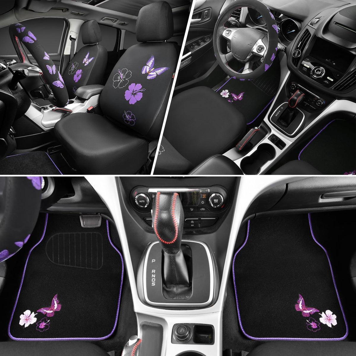 CAR PASS steering wheel cover installed illustrating improved grip and coordinated style
