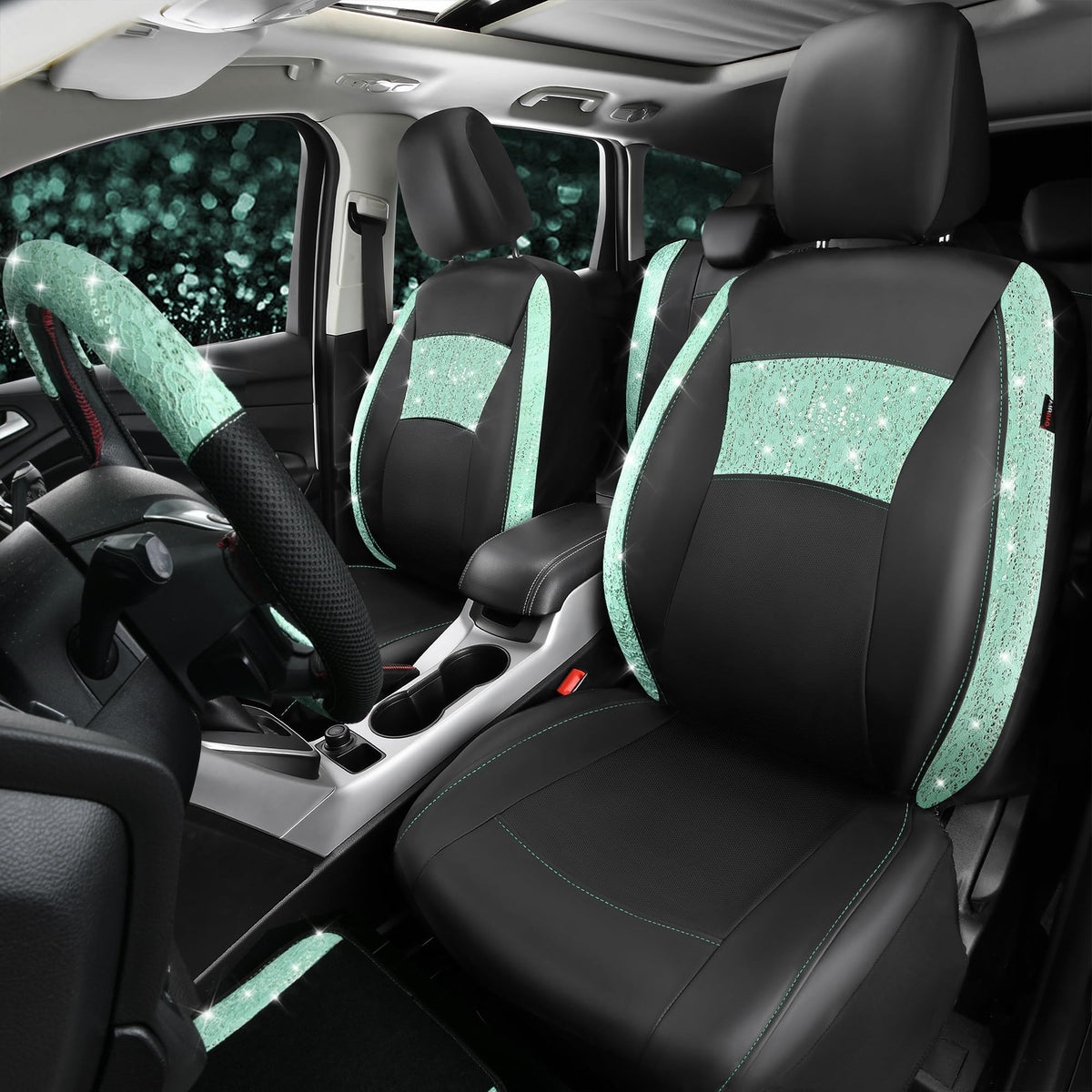 CAR PASS glitter steering wheel cover adding grip and stylish accent