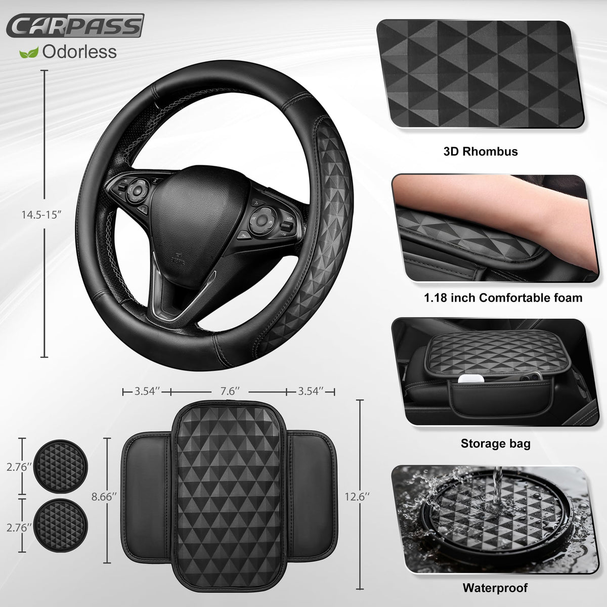 CAR PASS steering wheel cover installed in car improving grip
