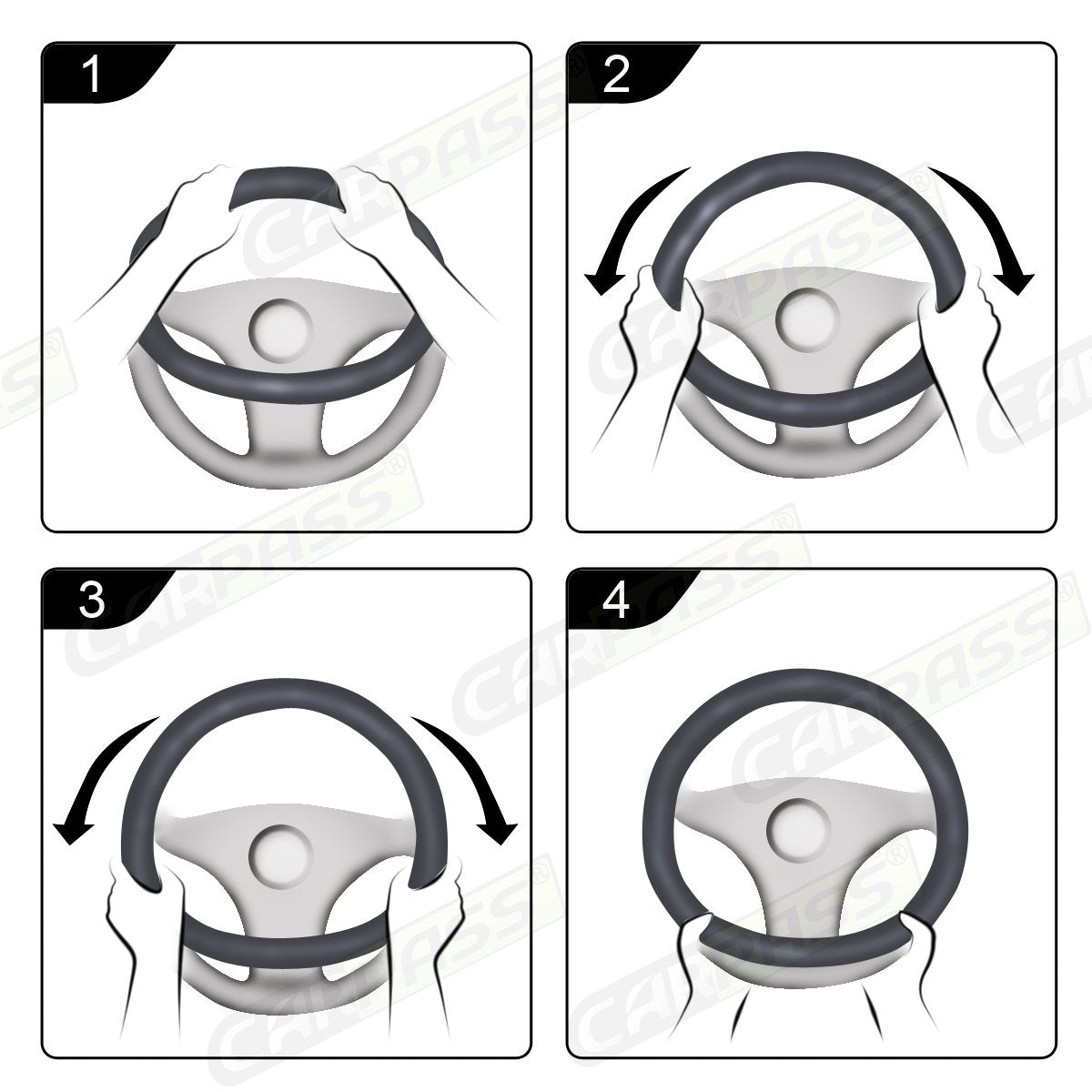 CAR PASS stitching and groove detail enhancing tactile grip and durability