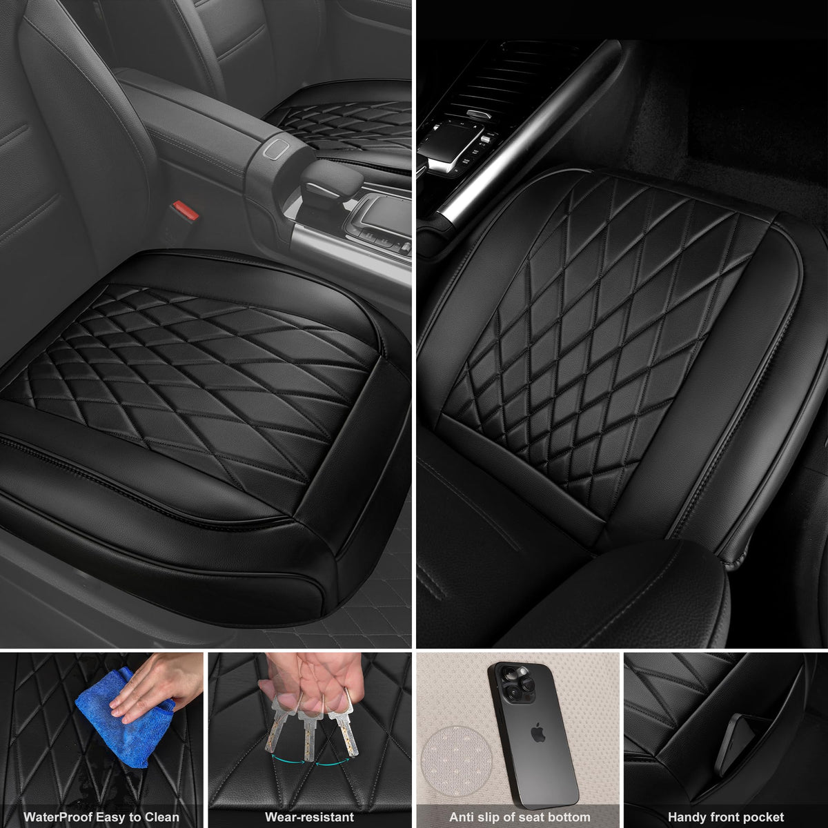 CAR PASS storage pocket detail holding phone and keys for organization