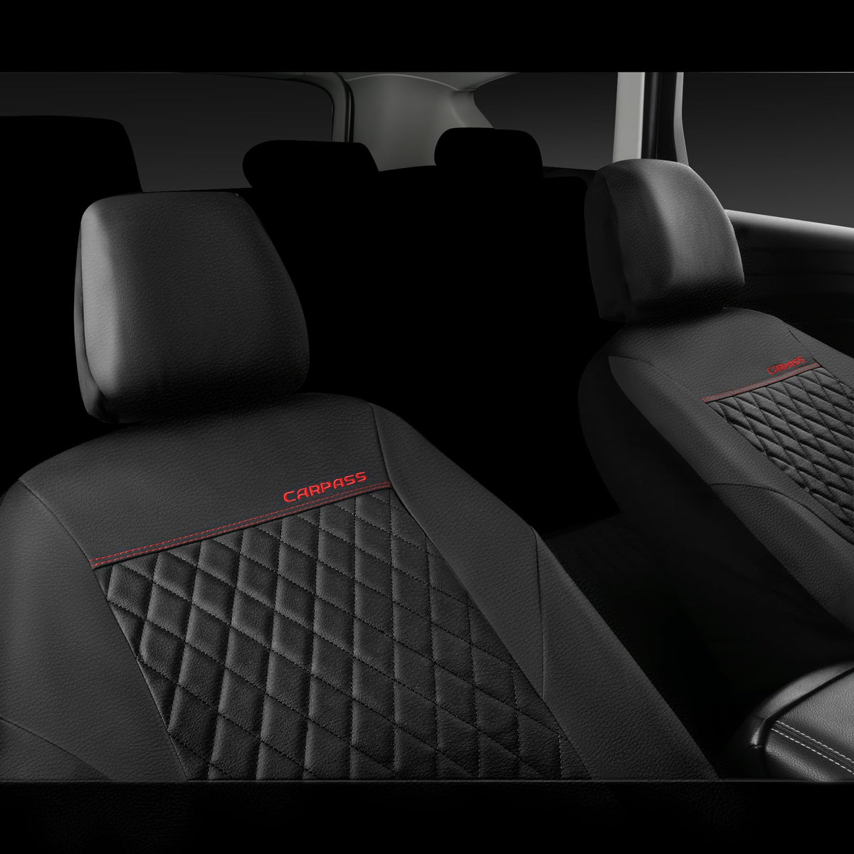 CAR PASS fastening straps under seat demonstrating secure installation