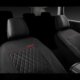CAR PASS fastening straps under seat demonstrating secure installation